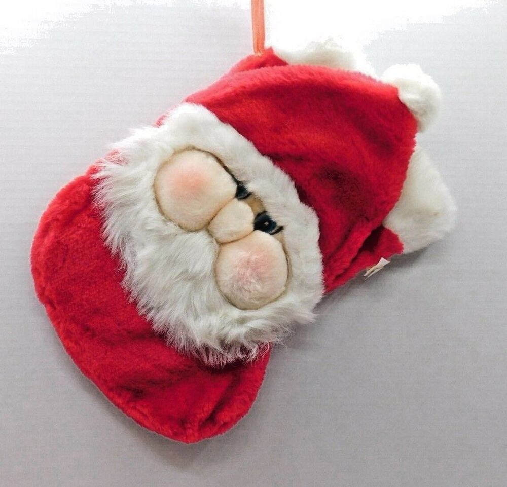 New Hugables 3D 14" Christmas Stocking Santa Face